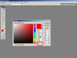 Foto 2 vom Adobe Fotoshop - in diesem umrahmten Feld werden dann die Farbwerte für HTML angezeigt.